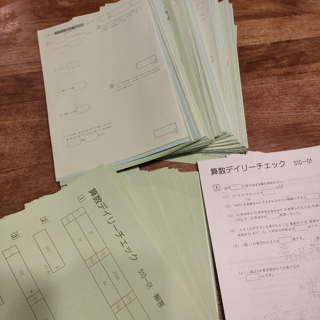 SAPIX☆小学5年 算数 デイリーチェック 基礎力定着テスト 1年分 - メルカリ