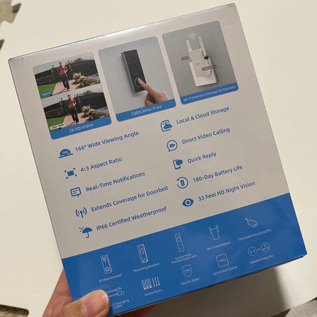 AOSU 2K ワイヤレス カメラ付き インターホン 外出先からも通話可能