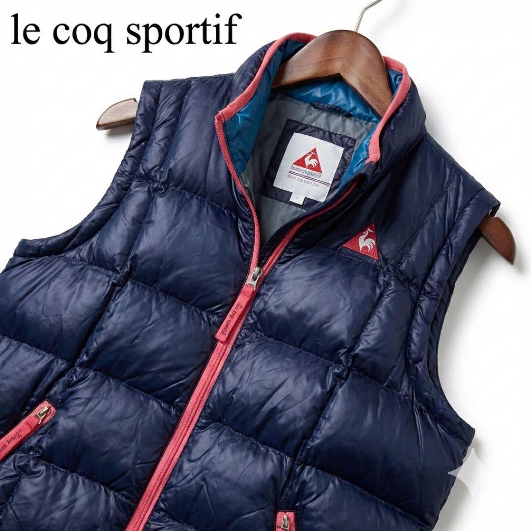 美品 le coq sportif ゴルフ ダウンベスト ネイビー - メルカリ