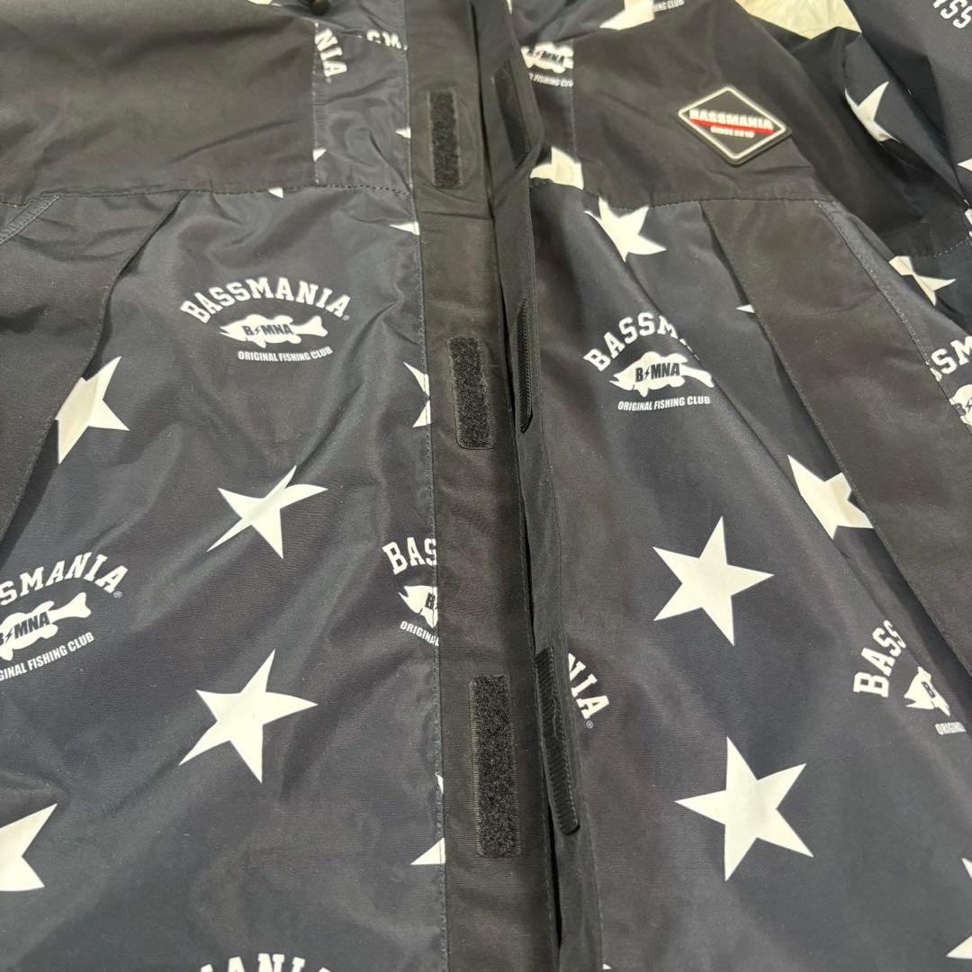 BASSMANIA バスマニア 星柄 マウンテンパーカー L 総柄 フード付