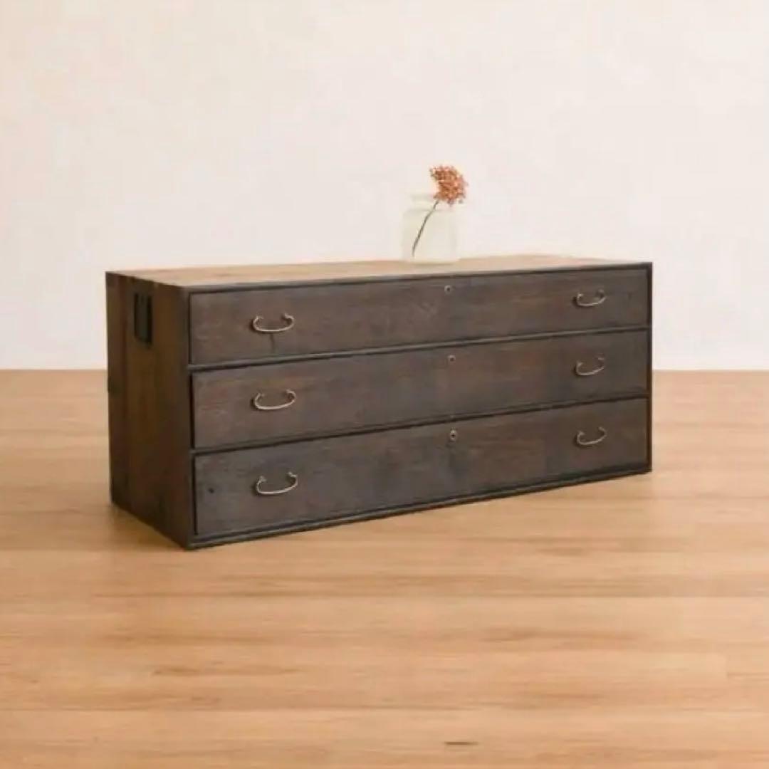 ローボード　引き出し　木製　M009　古道具　古家具　ビンテージ　アンティーク ローボード 引き出し M060 古道具 古家具 和家具 ビンテージ