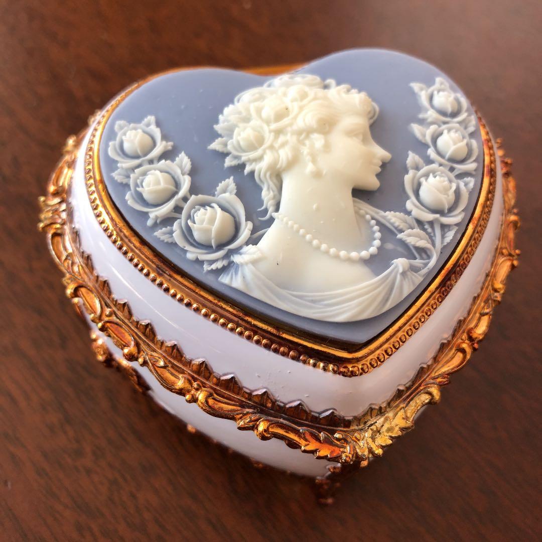 カメオ ハート型 オルゴール 小物入れ 薔薇 - メルカリ