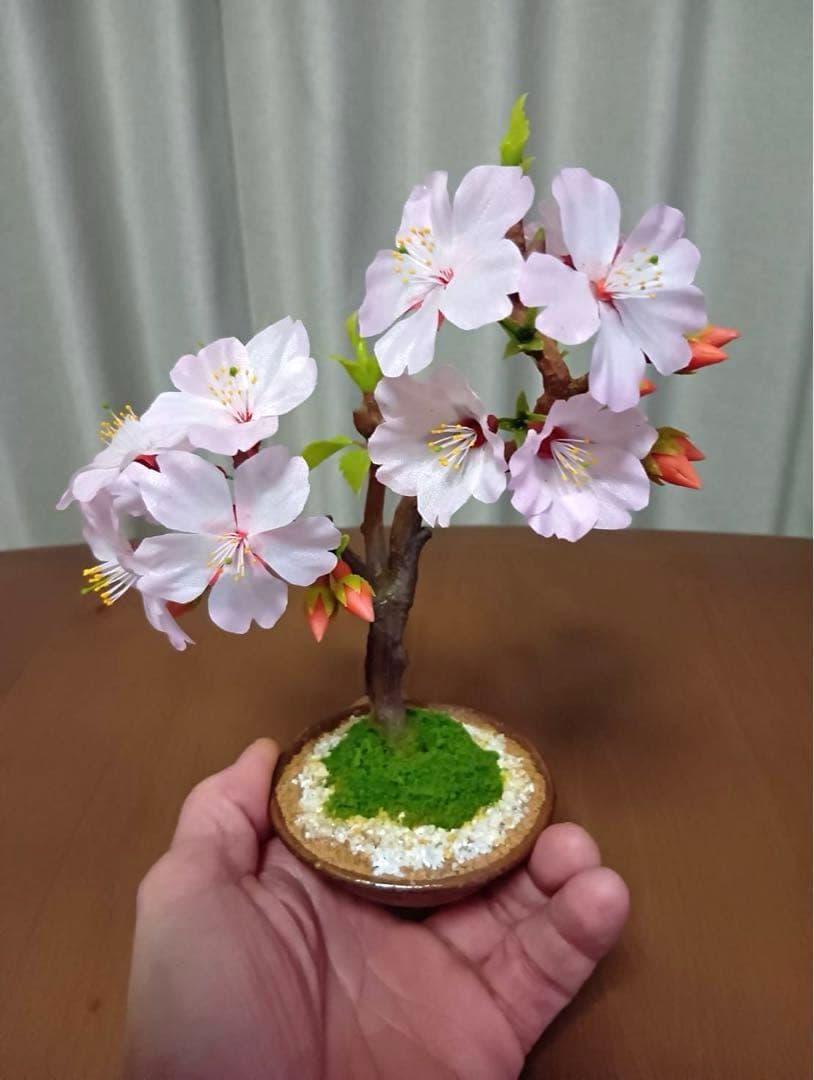 クラフト盆栽 ミニ桜盆栽No.5 ハンドメイド 造花 - メルカリ