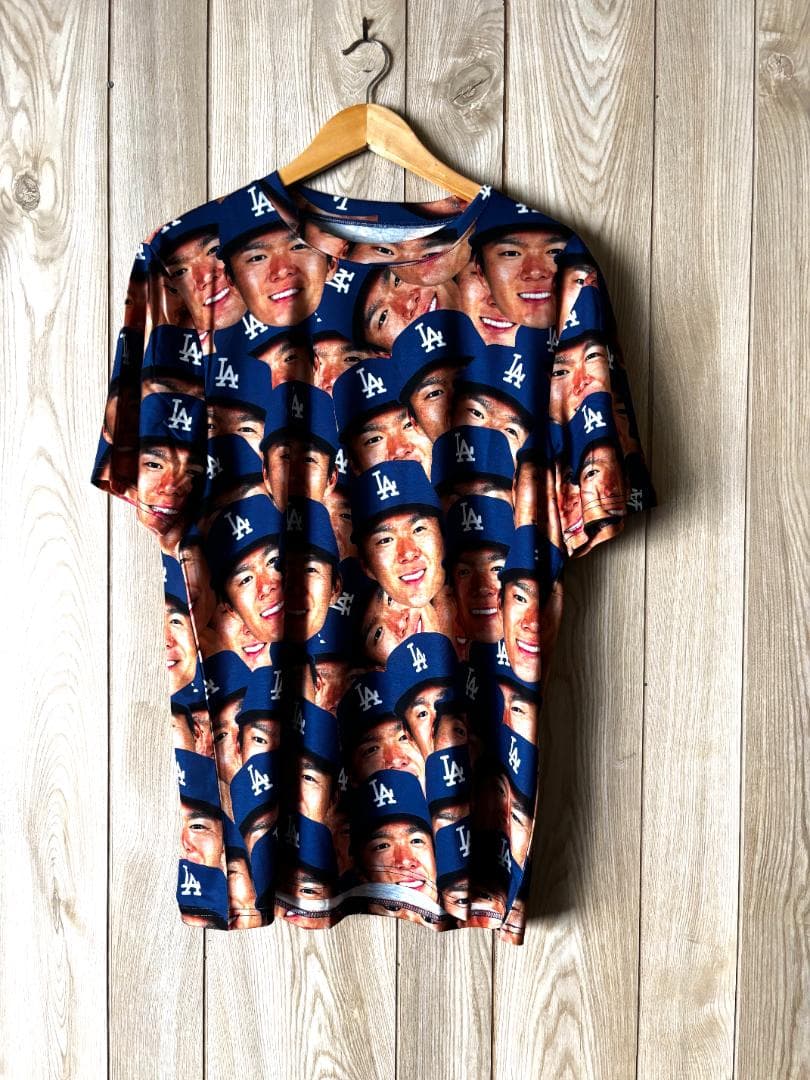山本由伸 フェイスTシャツ ロサンゼルス ドジャース 公式グッズ 顔