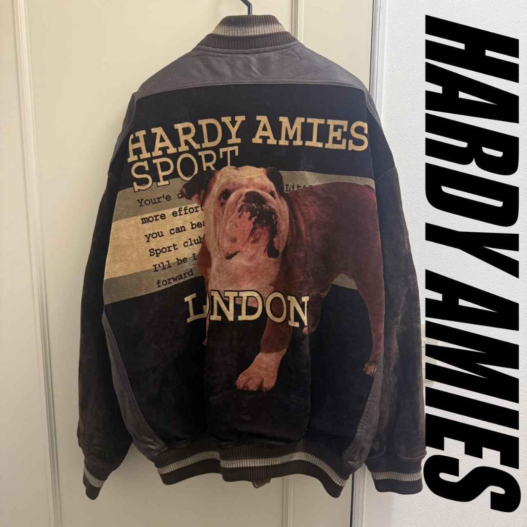 ハーディエイミス 超ド迫力！ブルドッグ！レザースタジアムジャケット