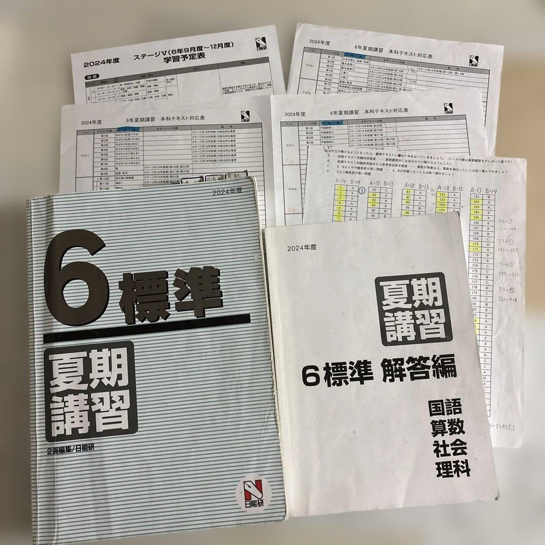 日能研 6年 夏期講習 4科目 2024年 - メルカリ