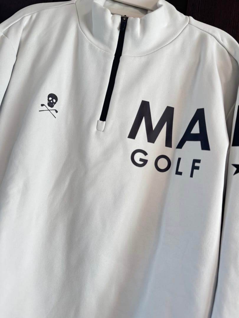 MARK&LONA ハーフジップ 裏起毛 ゴルフ ホワイト サイズ48 - メルカリ