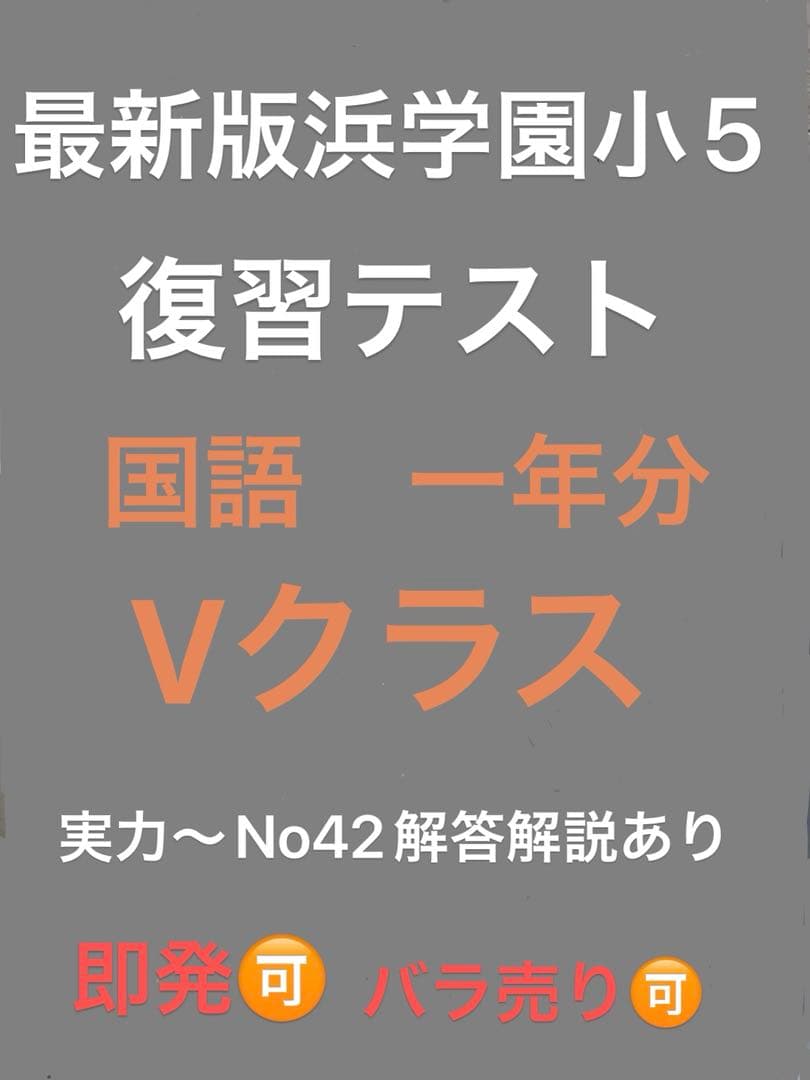2024年 浜学園小5復習テスト・国語 実力〜No42 解答解説あり Vクラス