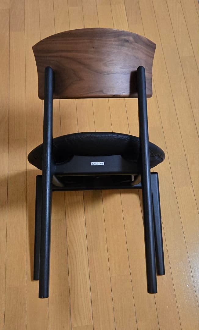 1脚分☆柏木工 CHIC シック サイドチェア ダイニングチェア 革張り黒