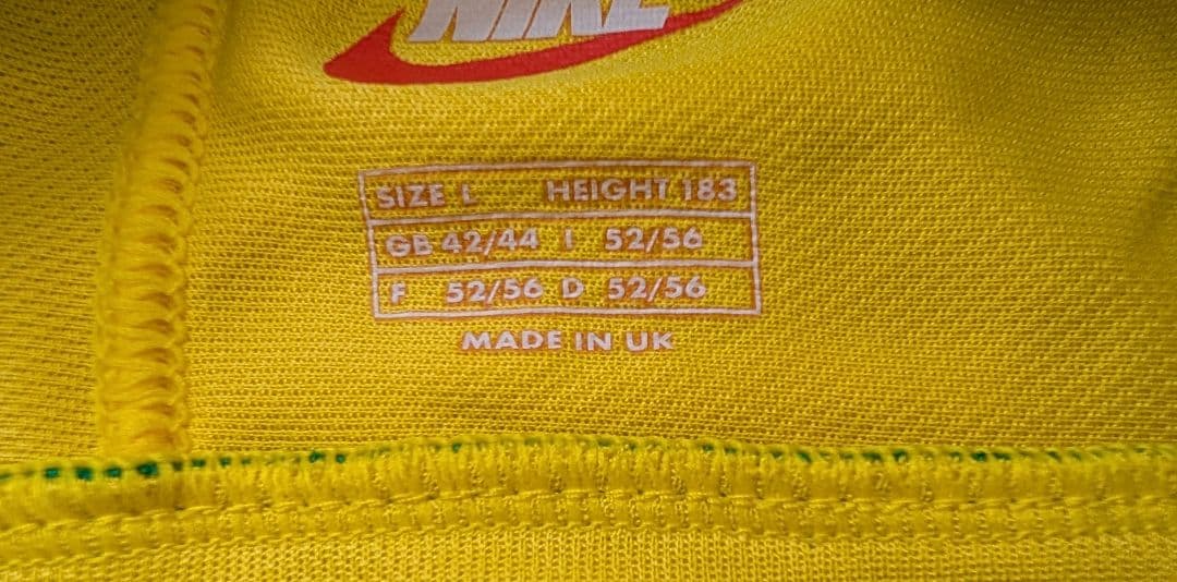 英国製 ビンテージ 1998W杯 ブラジル代表 選手着用モデル ロナルド