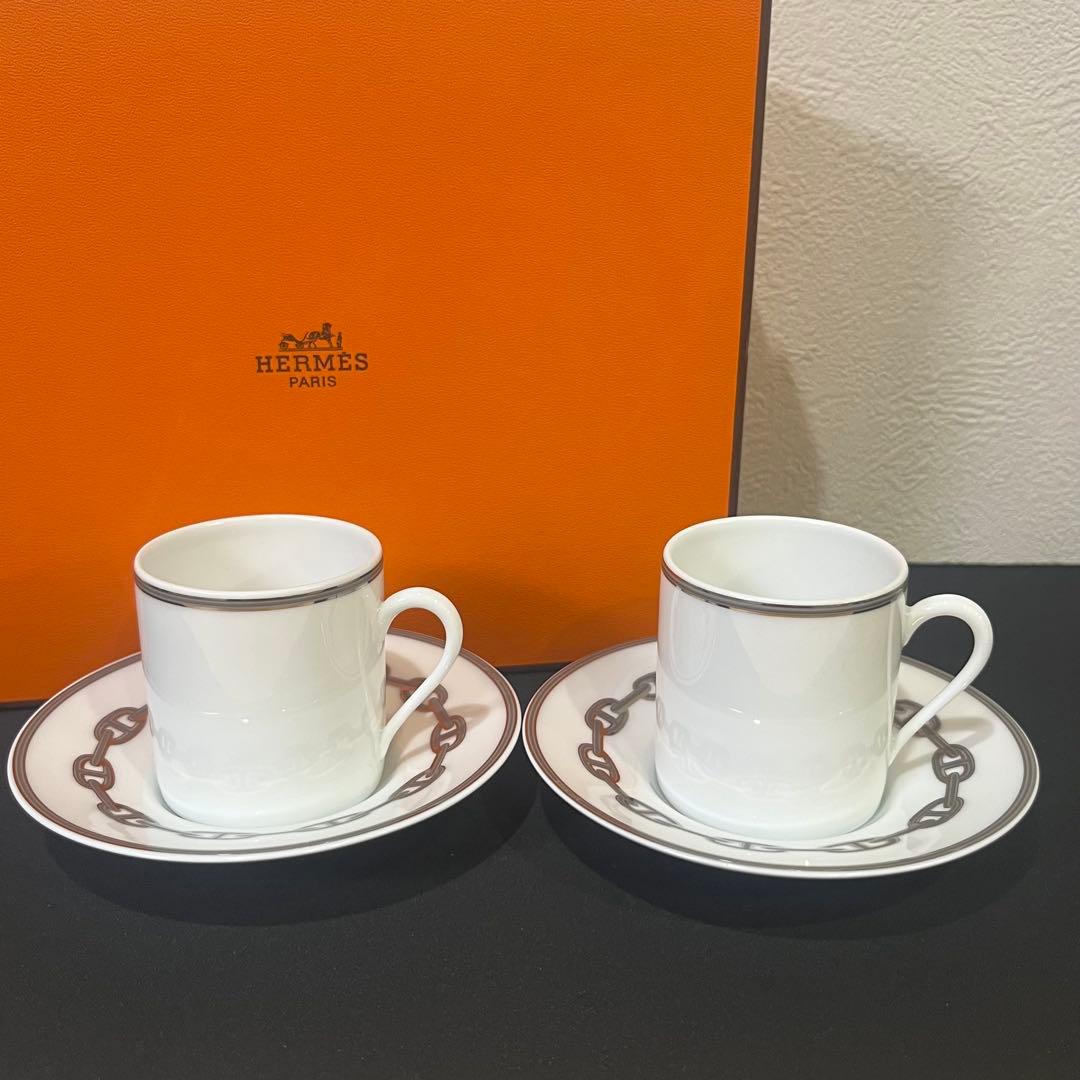 エルメス シェーヌダンクル デミタス ペア カップ&ソーサー - メルカリ