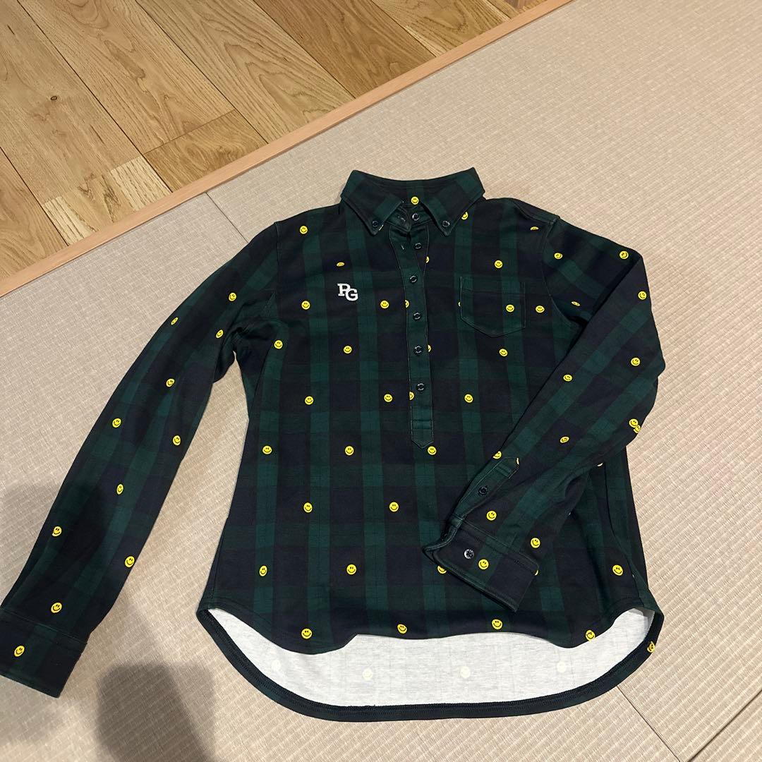 Pearly Gates スマイリーフェイス チェックシャツ PEARLY GATES チェック柄長袖シャツ - メルカリ