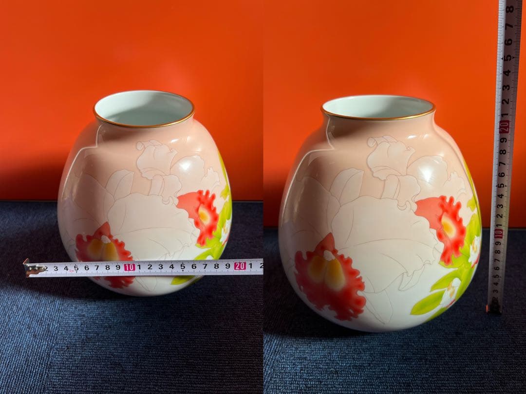 1258 香蘭社 金彩 胡蝶蘭 花瓶 花台付き 未使用 - メルカリ