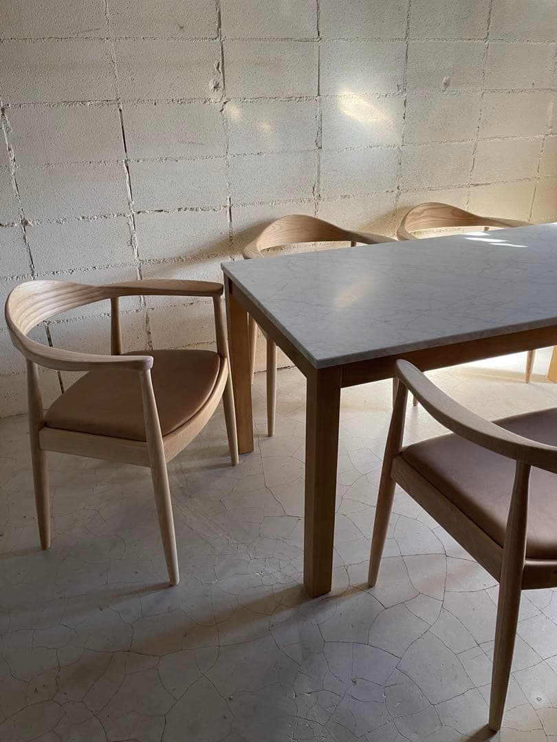 Francfranc フランフラン チェロ ダイニングテーブル 大理石 ×ウッド