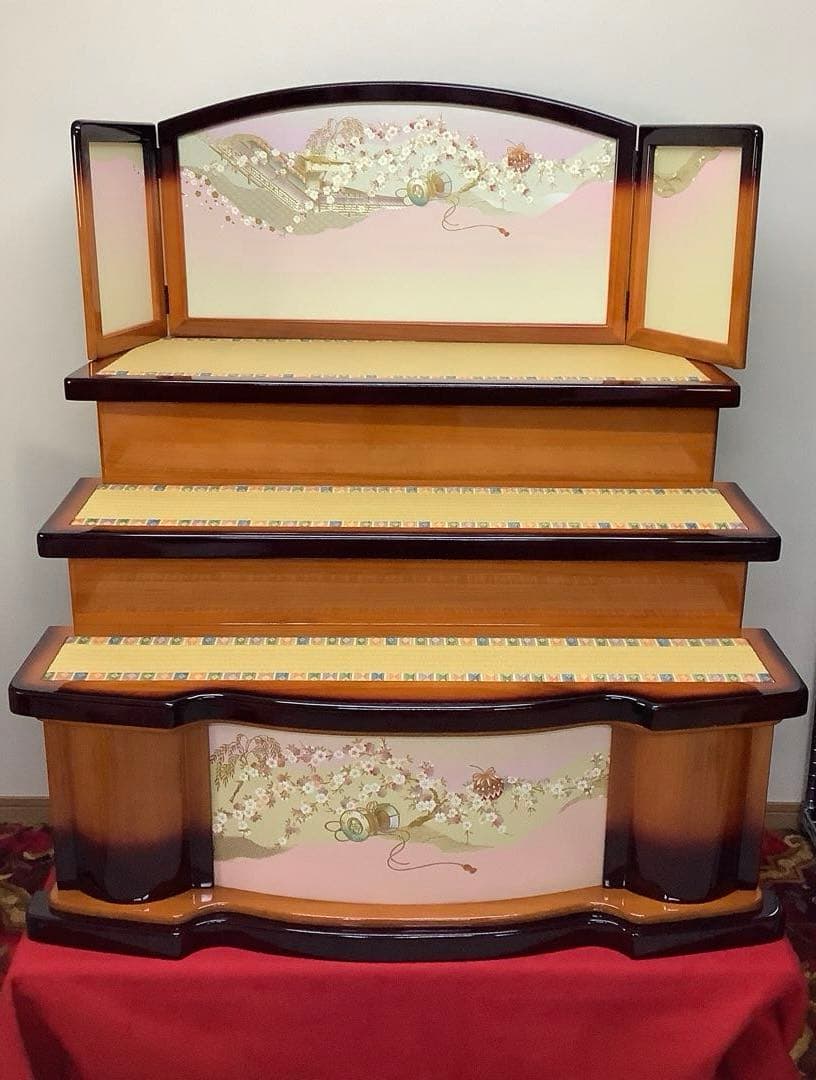 三段飾り　段板セット　茶ぼかし　御所桜　90巾 三段飾り 段板セット 茶ぼかし 御所桜 90巾 【公式通販】