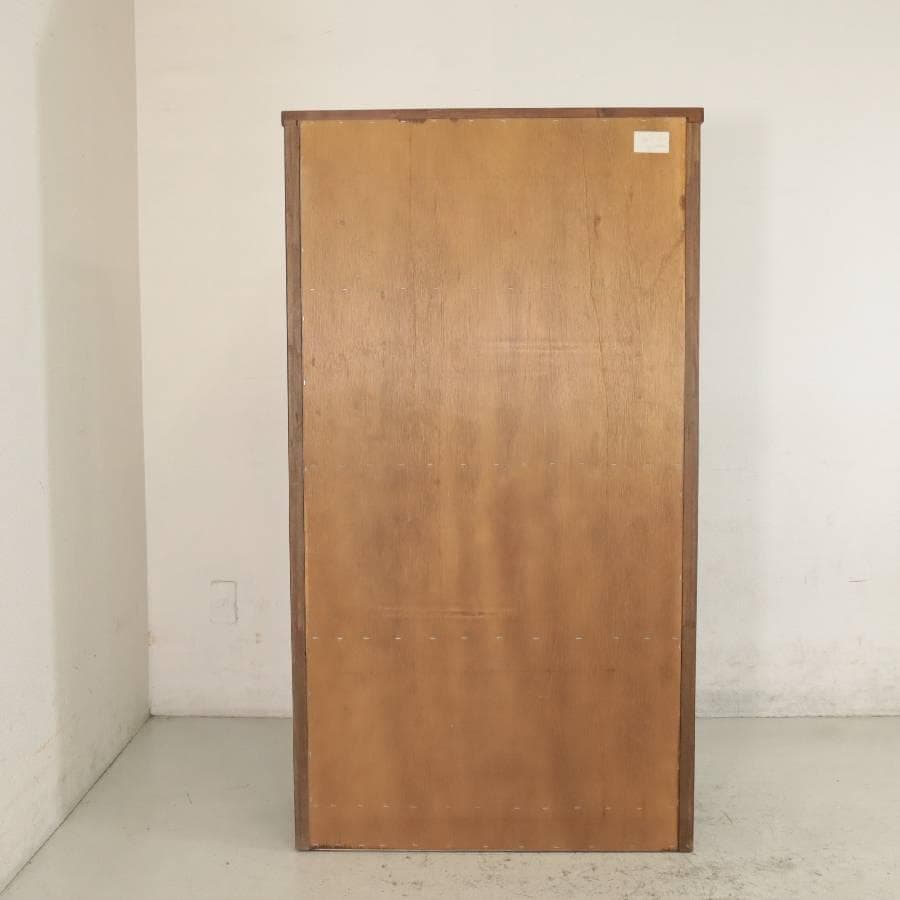 三越ブルージュ 4段フリーラック オーク無垢 ガラスフラップ扉