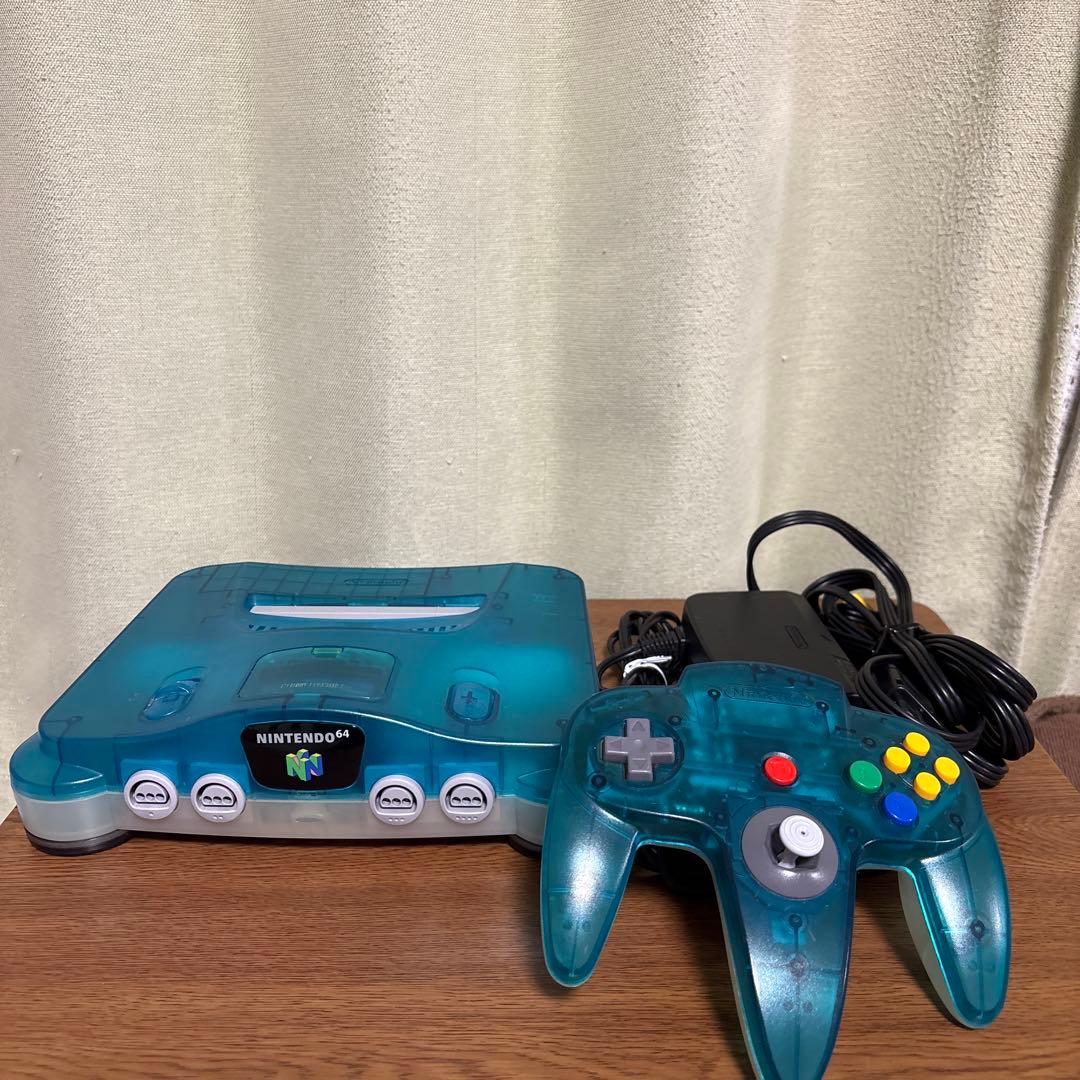 Nintendo ニンテンドー64 クリアブルー 本体 - メルカリ