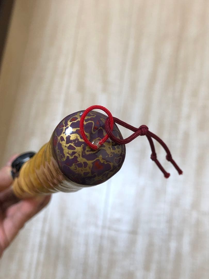 DAM 釣りロッド和竿風 2本継ぎ ハゼ・チヌ・筏釣り 漆塗り 螺鈿細工 美