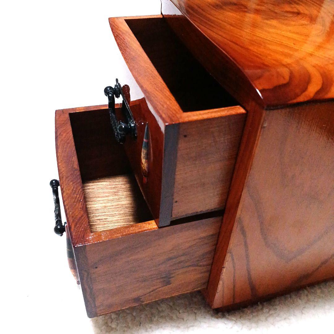 銘木 タナゴ小道具箱 極小箪笥 小物入 タナゴ竿 ハエ竿 渓流竿 和竿