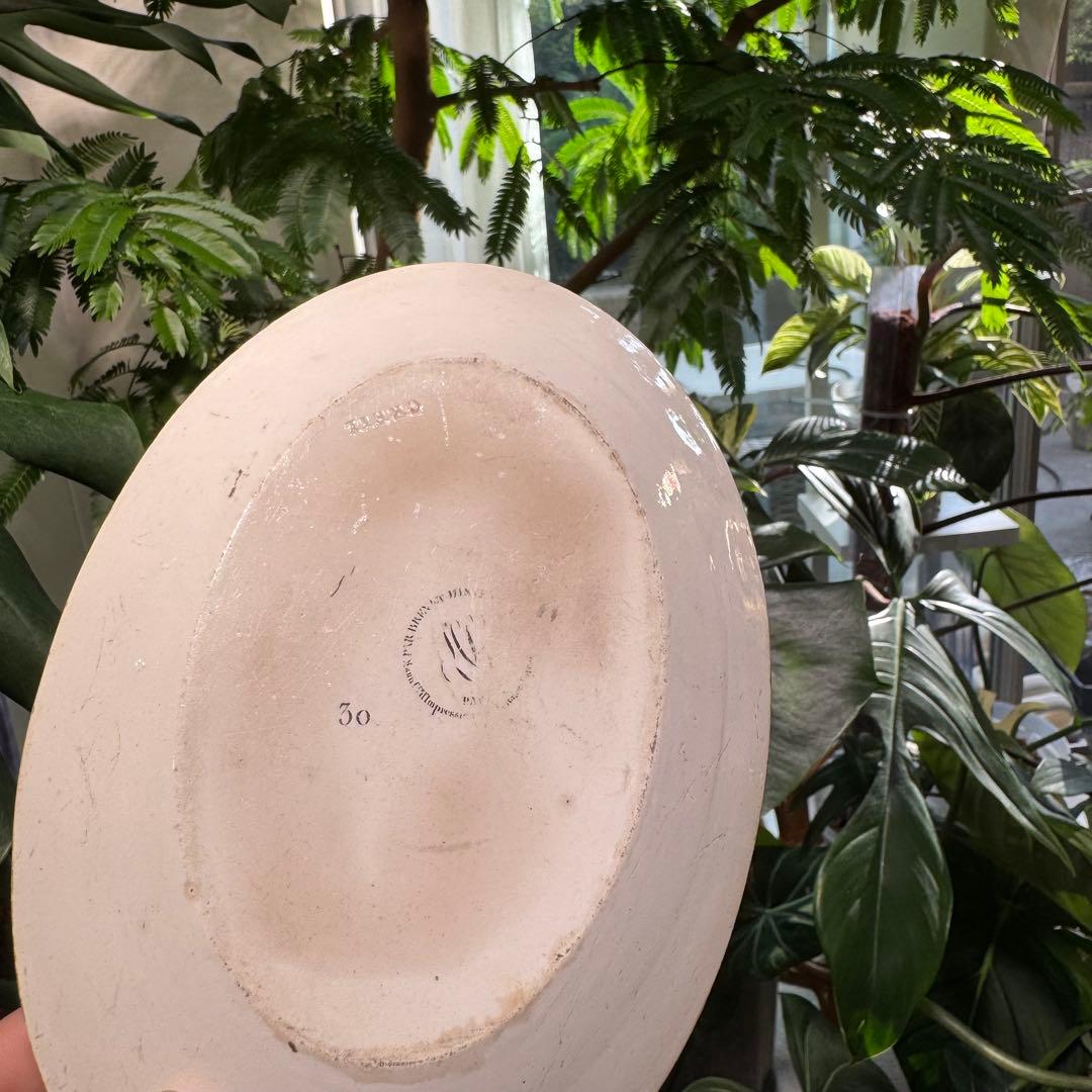 激レア！フランスアンティーク バターケース クレイユ窯 Terre de fer