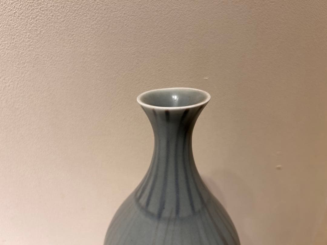 319 Mieln Reld.？ フラワーベース ストライプ模様 陶器製 展示品