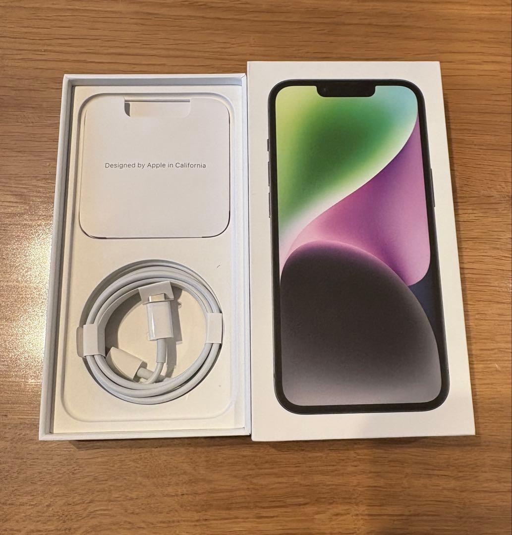 Apple iPhone 14 ミッドナイト 充電ケーブル付き - メルカリ