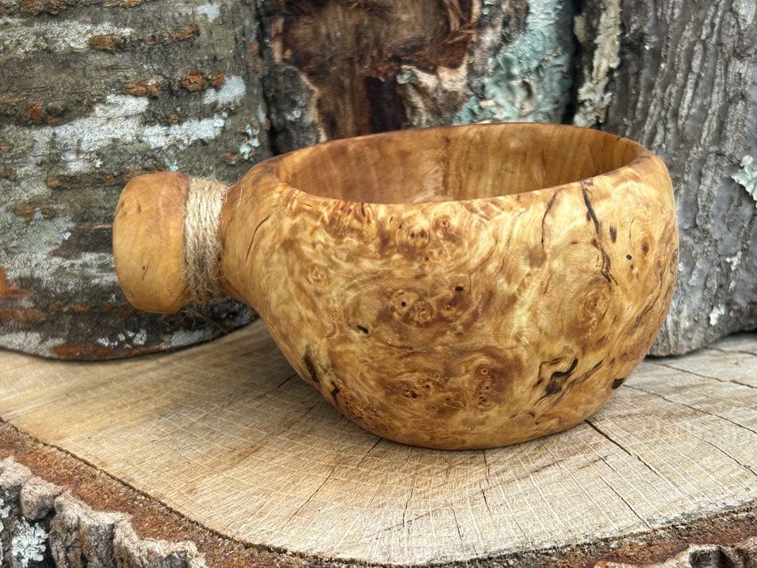 suns wood サンズウッド　手彫り　白樺　コブ　瘤　ククサ　ソロキャン野営 超激レア！】GWT／ククサ／北海道産岳樺瘤／200cc | ククサ専門店onnea