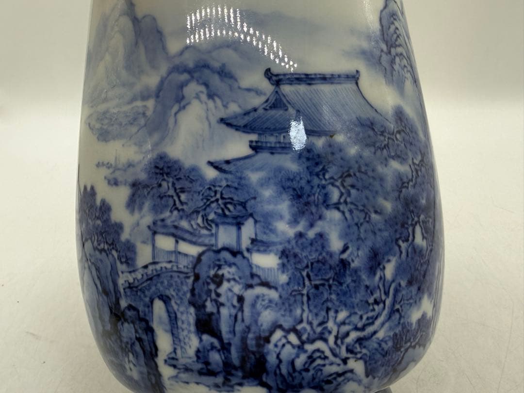 オールド深川 染付花器 山水楼閣紋 送料込み260121 - メルカリ