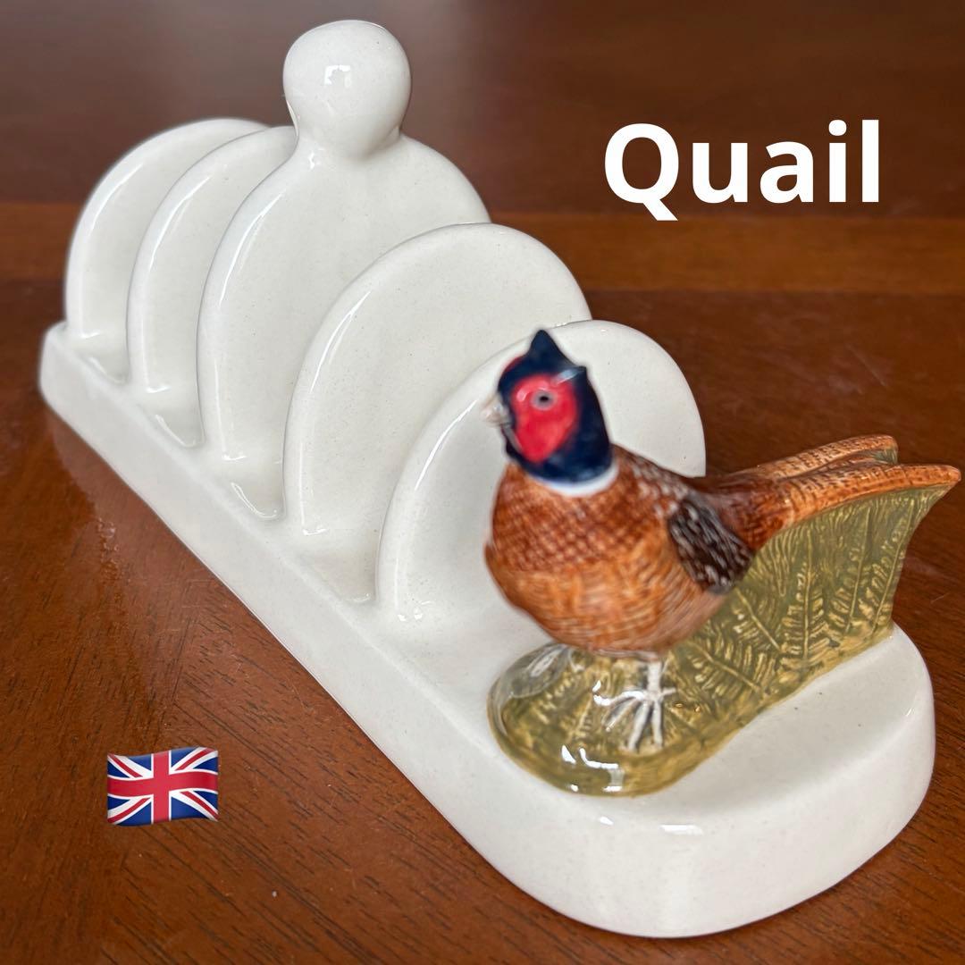 【レア美品】英国製　Quail Pottery★キジ★可愛いトーストラック シルバープレート アンティーク トーストラック - 英国アンティークス