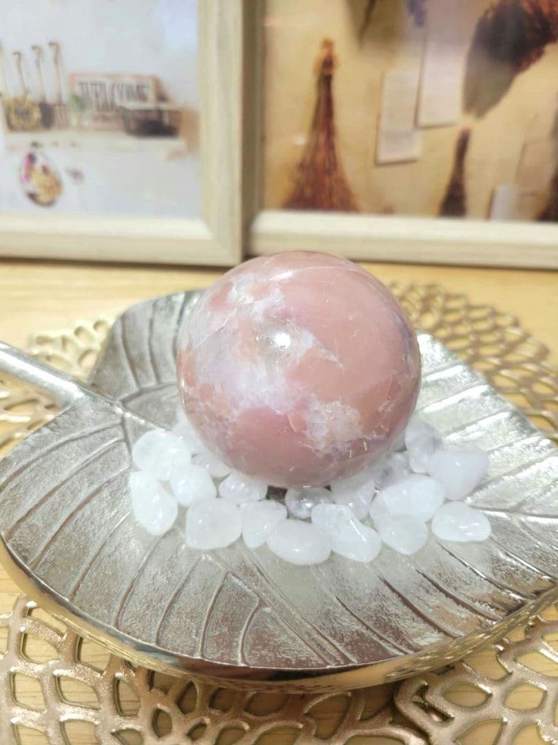 もりりん【№20】天然石 謎石 スフィア 236.5g 55.5mm 丸玉