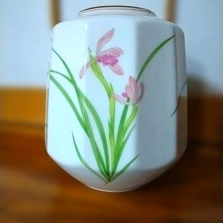 香蘭社 花瓶 有田焼 蘭文 11角形 花器 高さ18cm 陶器 蘭の花 - メルカリ