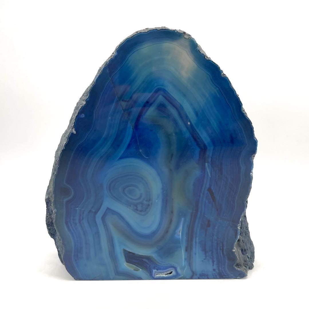 特大！ 8.0kg アゲート メノウ 瑪瑙 ブルー 原石 鑑賞石 置物
