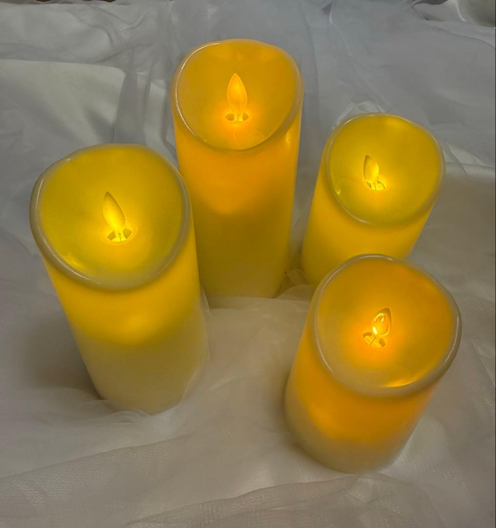 結婚式装飾】LEDキャンドル4本セット 揺らぎタイプ ウェルカムスペース