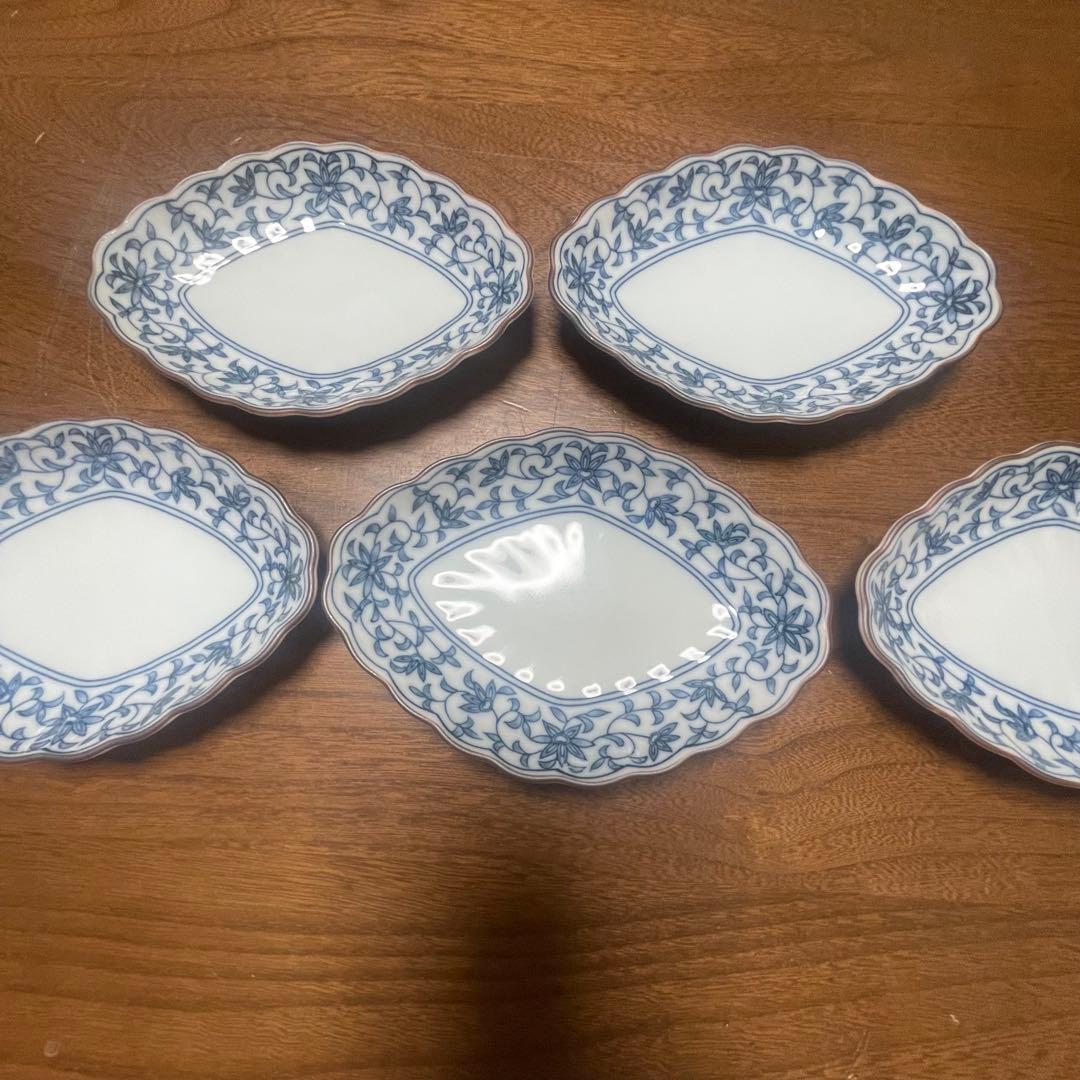 青い花模様の皿 5枚セット 橘吉 - メルカリ
