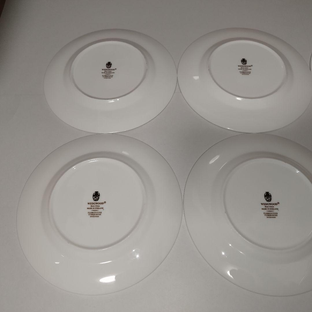 ウェッジウッド【フロレンティーンターコイズ】17.5cm プレート ６枚 黒壺