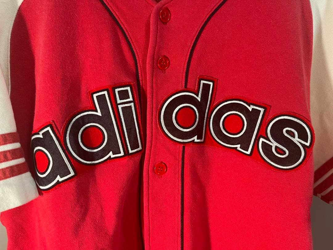希少】Lサイズ80s-90s デサント製 adidasベースボールシャツ風 - メルカリ