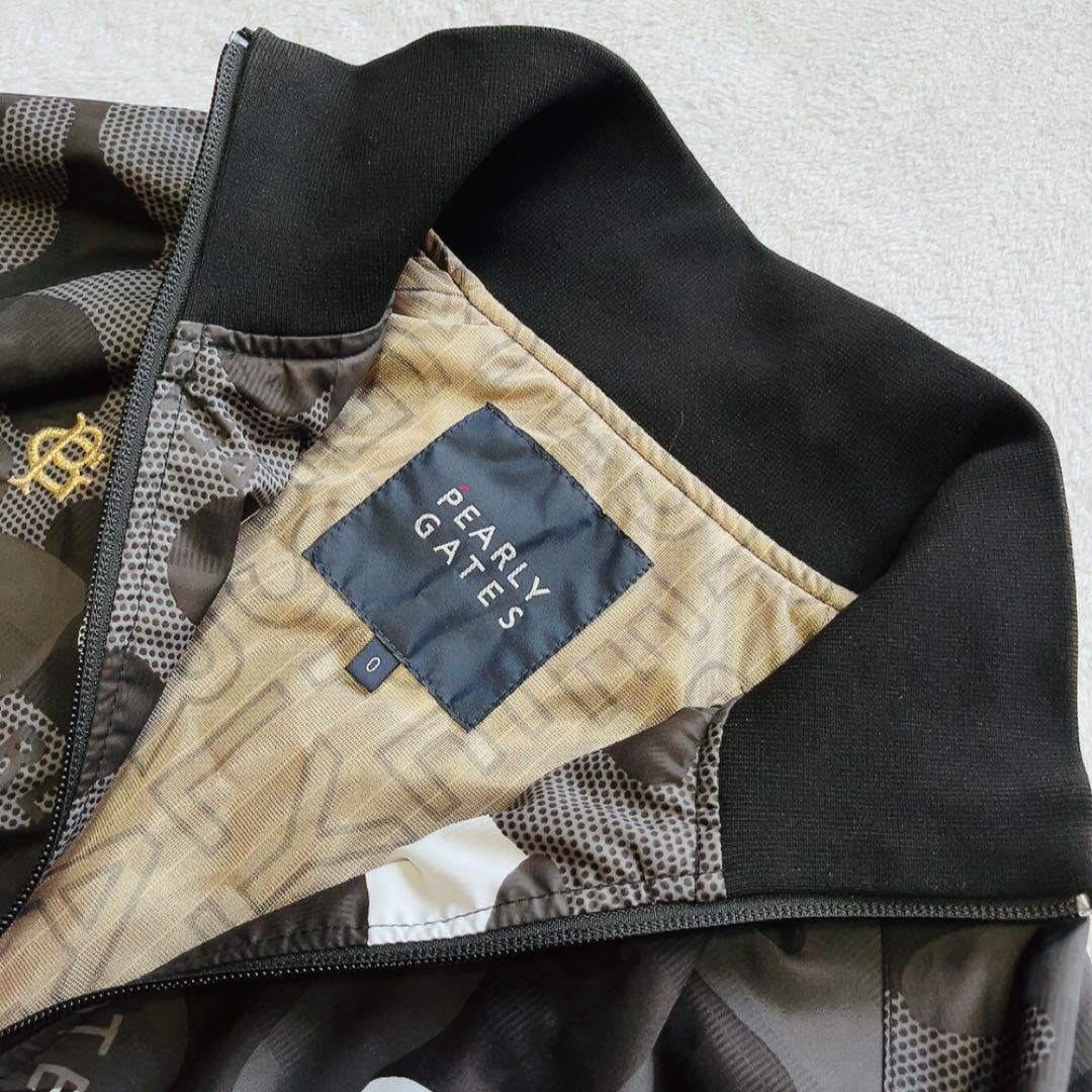 極美品 パーリーゲイツ 近年 蓄熱裏地 ジャケット ブラック カモ柄