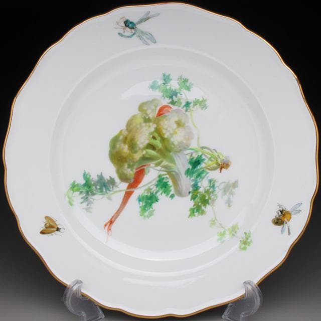 マイセン 野菜絵 プレート 25cm アンティーク 19世紀 一級品 マイセン 野菜絵 プレート 25cm アンティーク 19世紀 一級品