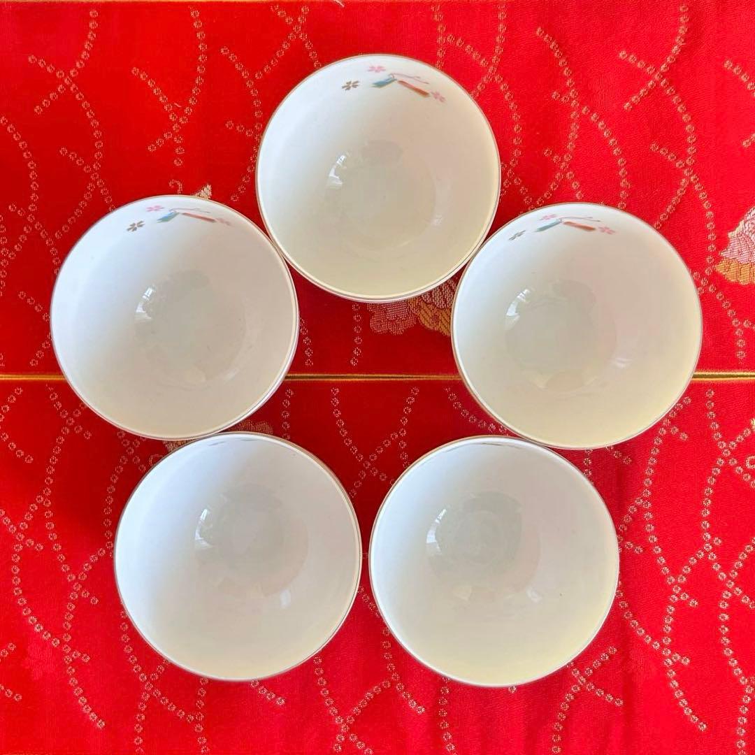未使用品】美濃焼 庫山窯 桜雛煎茶揃 ひな祭り 湯飲み 5客セット