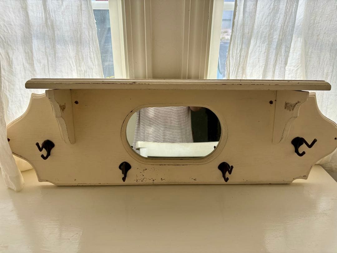 イギリス　アンティーク　ウォールシェルフ　鏡付き イギリスアンティーク ウォールミラー 57884 アンティーク家具 ウェブ