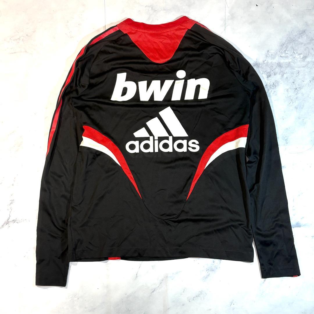 adidas アディダス ACミラン 長袖 ジャージ 黒 赤 スポーツ サッカー