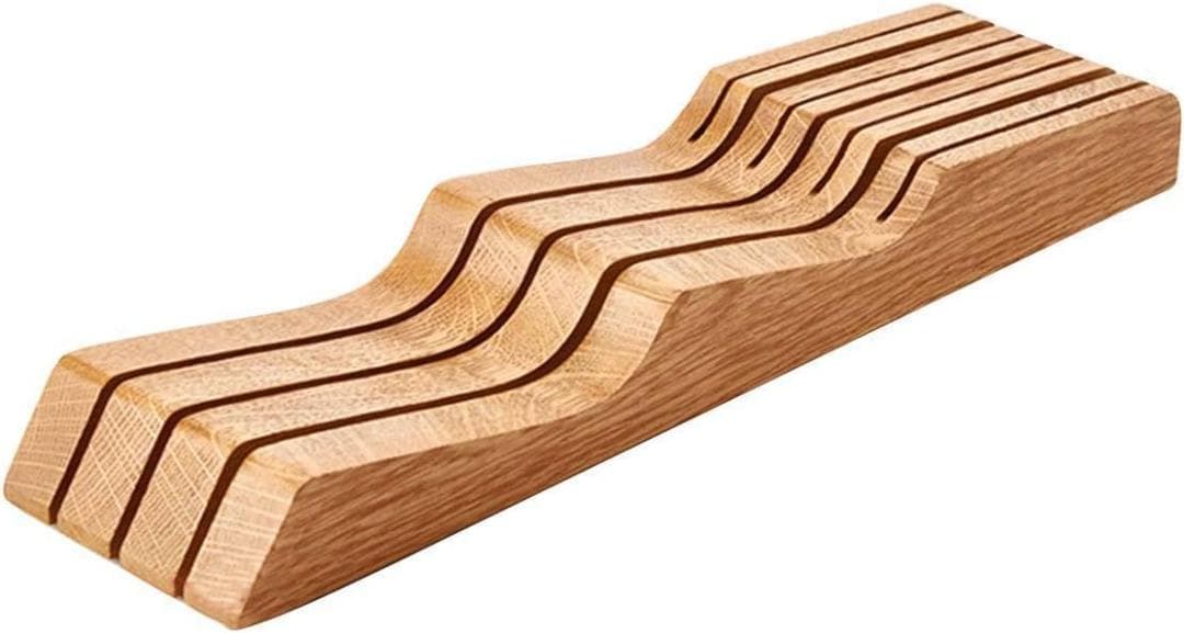 7本収納可能な包丁立て、木製と滑り止め付きのキッチン収納アイテム 包丁立て 木製 包丁 スタンド 滑り止め 7本用 抗菌 防カビ 加工 7本