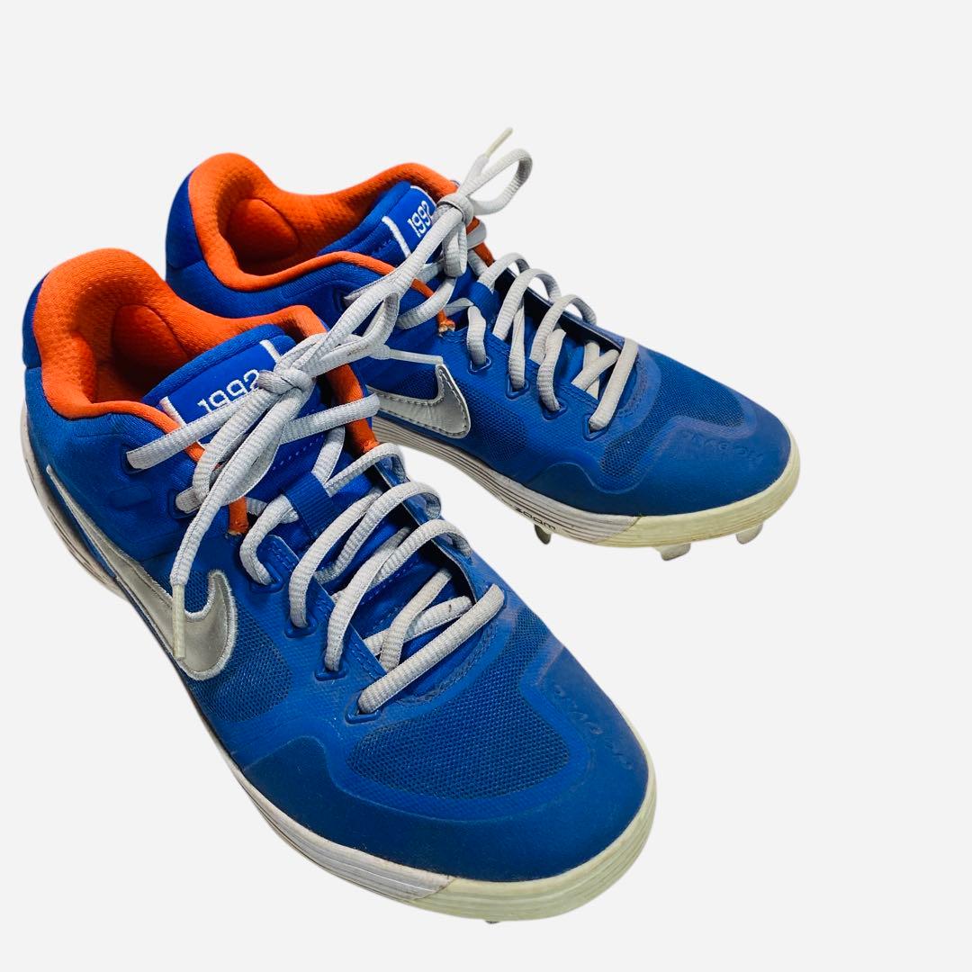 Nike スパイクシューズ 青/オレンジ ナイキ 野球 金具スパイク zoom