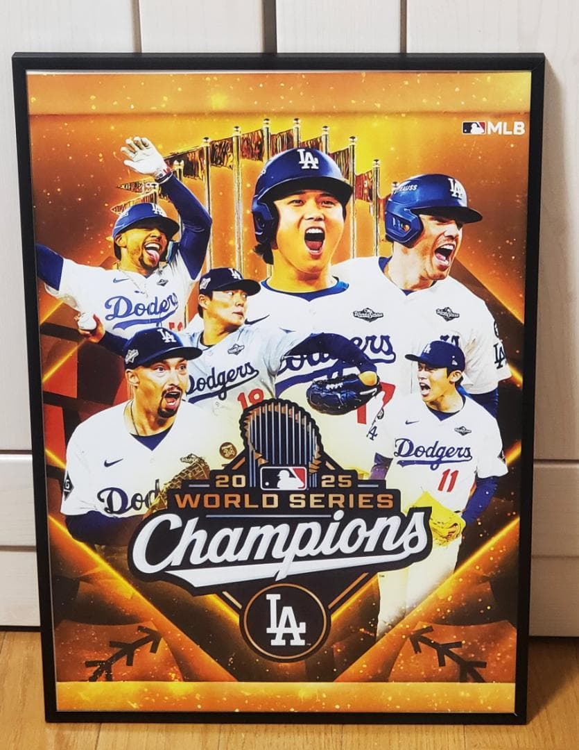 LAドジャース大谷翔平 2025年MLB WS連覇！A3ポスターフレーム付き⑥
