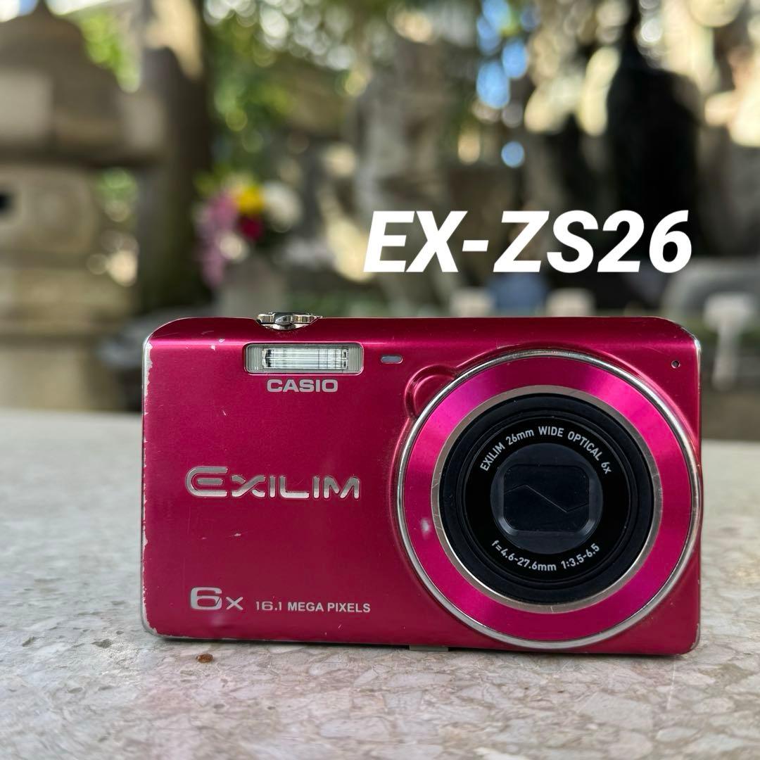 実写美⭕️【動作確認済】CASIO EXILIM EX-ZS26 レッド - メルカリ