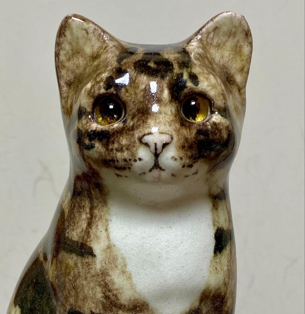 貫入無し　ウィンスタンレイキャット　ケンジントンキャット　キジトラ仔猫　サイズ2 ウィンスタンレイキャット ケンジントンキャット キジ白猫 陶器