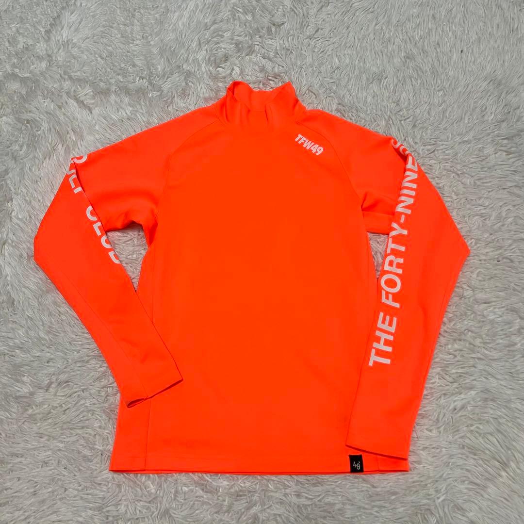激レア TFW49 モックネック ロングスリーブ オレンジ ゴルフ Sサイズ