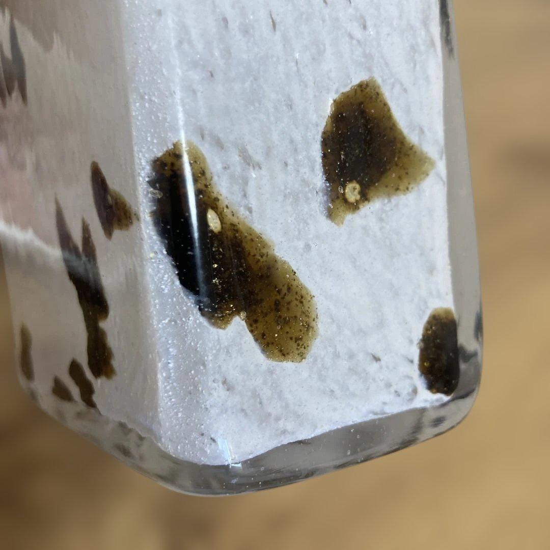 Henry Dean 花瓶 ガラス製 白地 黒斑点 - メルカリ