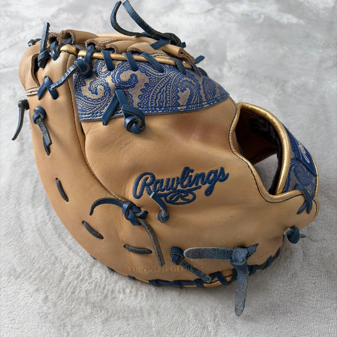 付属有 正規店購入 ローリングス 一般軟式 ファーストミット ペイズリー