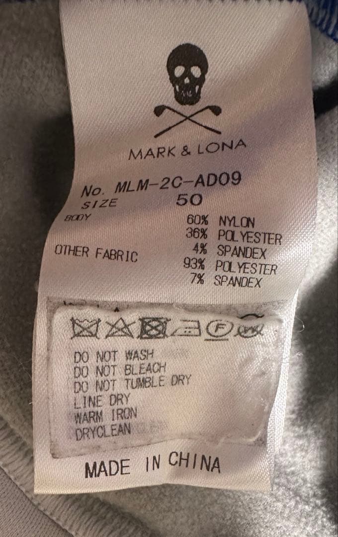 MARK&LONA マークアンドロナ スカルパッチ ゴルフジャケット サイズ50